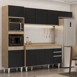 Armário de Cozinha Modulada 4 Peças CP11 Balcão com Tampo Castanho/Pre