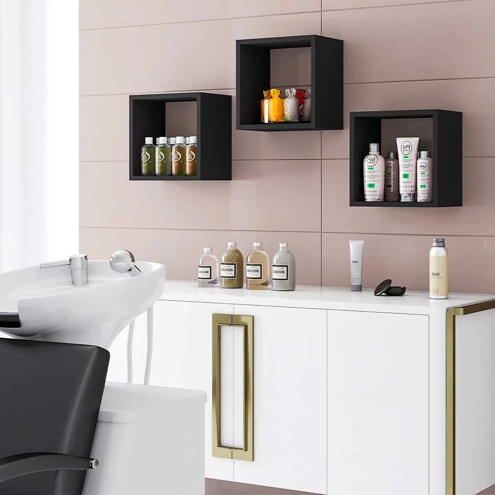 Kit 15 Nichos Organizador 30x30cm Preto G01 - Gran Belo