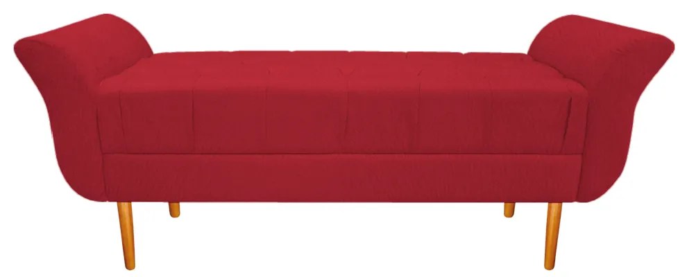 Recamier Estofado Ari 140 cm Casal Suede Vermelho - ADJ Decor