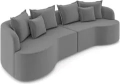 Sofá 4 Lugares 250cm Orgânico Quito Z08 Veludo Cinza - Mpozenato