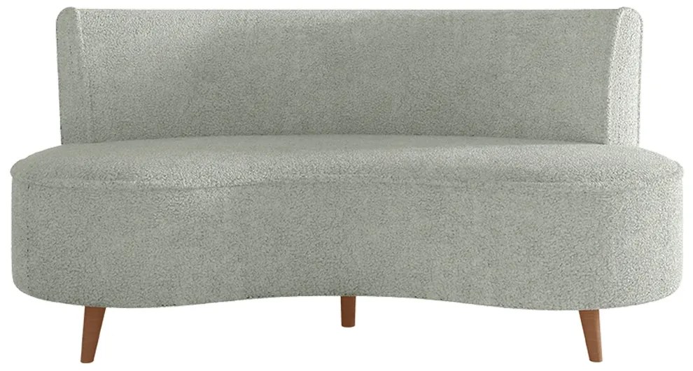 Sofá Living 2 Lugares 135cm Aang Pés Palito Bouclê Cinza G33 - Gran Belo