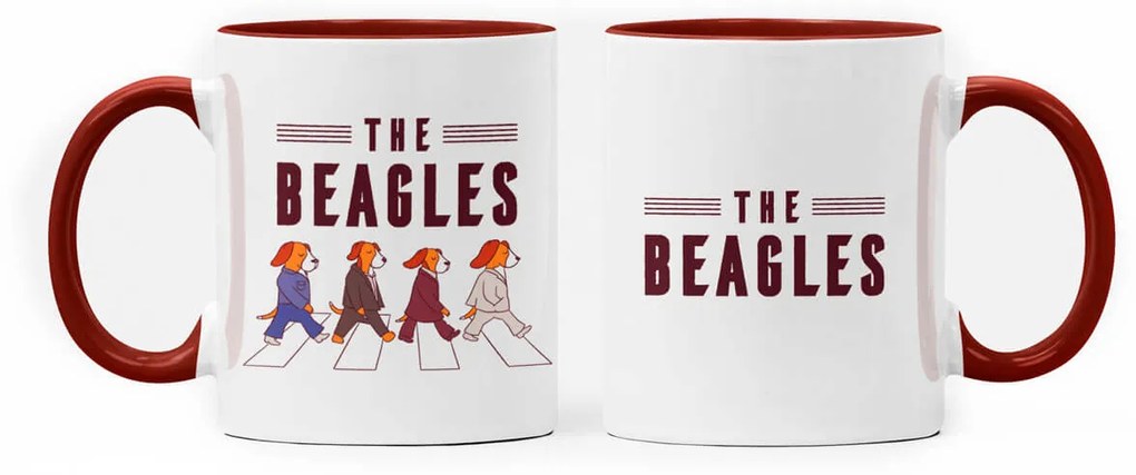 Caneca The Beagles Geek Nerd Branca e Marrom