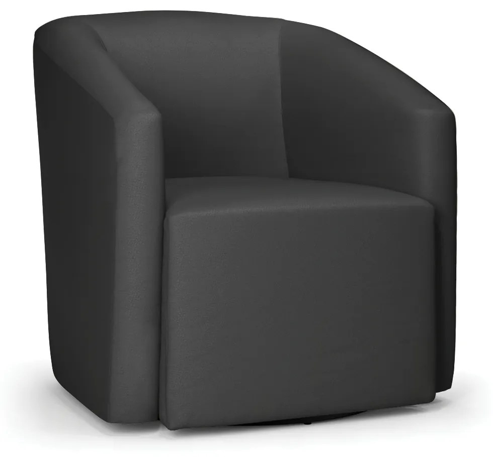 Poltrona Decorativa Base Giratória Stella Max Sintético Preto D03 - D'Rossi