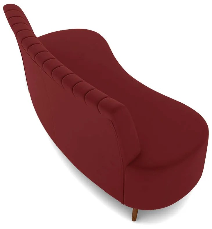 Sofá 2 Lugares Living 135Cm Pé Palito Maraú Veludo K01 - D'Rossi - Vermelho