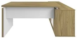 Mesa Escrivaninha em L Sharp e Balcão 70cm 2 Portas Tok A06 Olmo/Branc