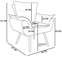 Kit Namoradeira 2 Lugares e 2 Poltronas Decorativas Pés Palito Opla Su