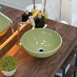 Cuba Pia de Apoio para Banheiro Redonda Bowl 35 C08 Verde Acqua - Mpoz
