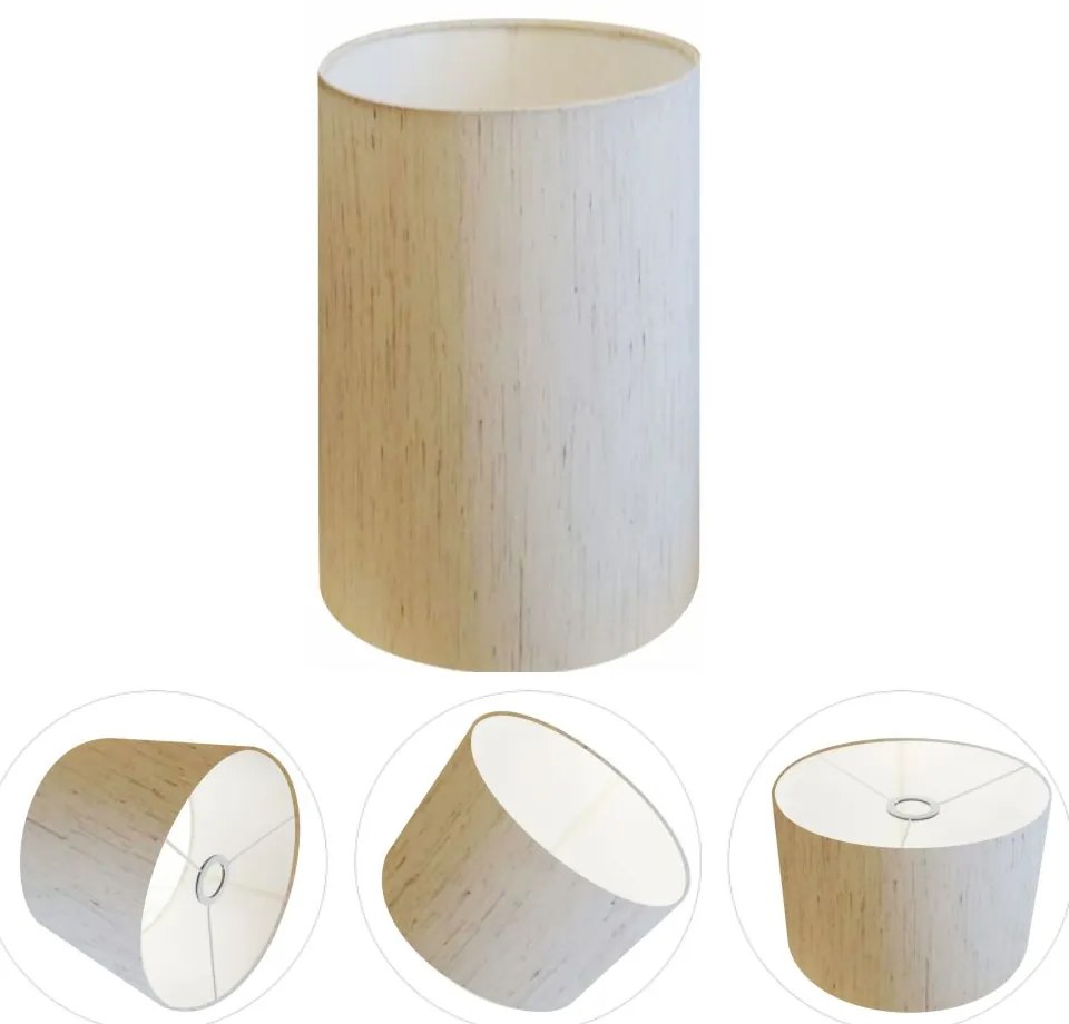 Cúpula Abajur Cilíndrica Cp-7003 Ø15x20cm Linho Bege