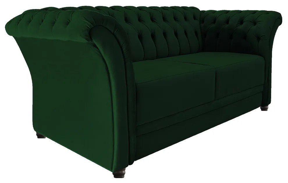 Namoradeira Chesterfield Sofia Suede Verde - ADJ Decor