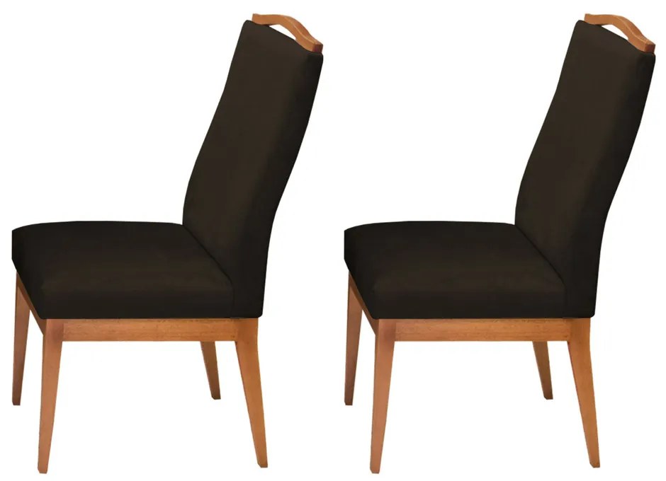 Conjunto 2 Cadeiras Decorativa Lara Veludo Marrom