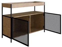 Balcão Buffet Para Sala de Jantar 2 Portas Pés Metálicos York Vermont/