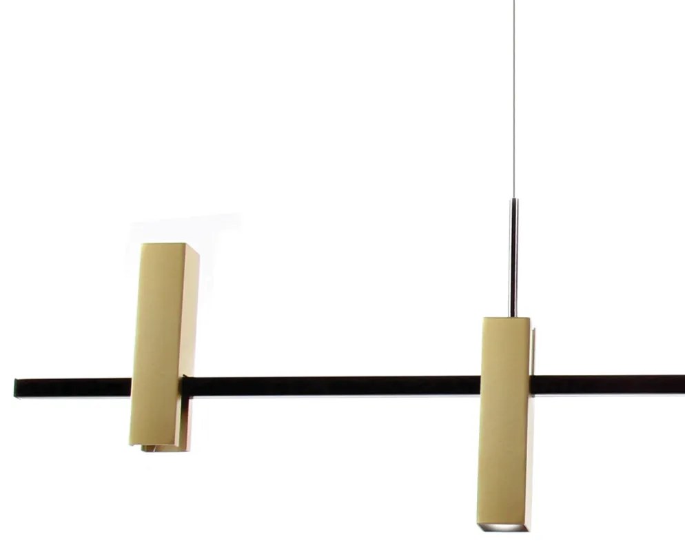 Pendente Square Retangular 120X04X38Cm Tubo Quadrado Fixo Assimetricos... (PRETO)