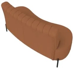 Sofá 2 Lugares 160cm Pés Aço Preto Tamar Z08 Boucle Terracota - Mpozen