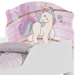 Mini Cama Infantil 148x68cm Com Proteção Lateral Unicórnio K06 - Mpoze