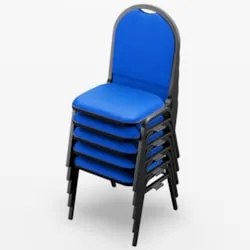 Kit 3 Cadeiras Hoteleiras Auditório Empilhável Sintético Z33 Azul - Mp