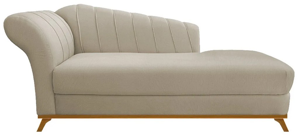 Recamier Vanessa 185cm Lado Direito Suede Bege - ADJ Decor