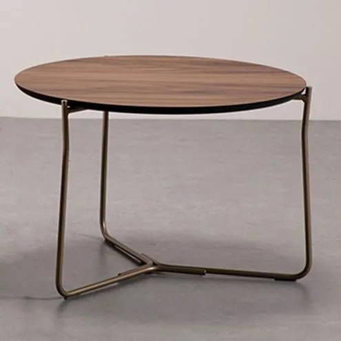 Mesa Centro Essence Alta Tampo Nogueira Base Bronze - 78333 Sun House