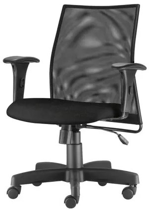 Cadeira Liss com Bracos Assento Courino Base Metalica Preta - 54656 Sun House