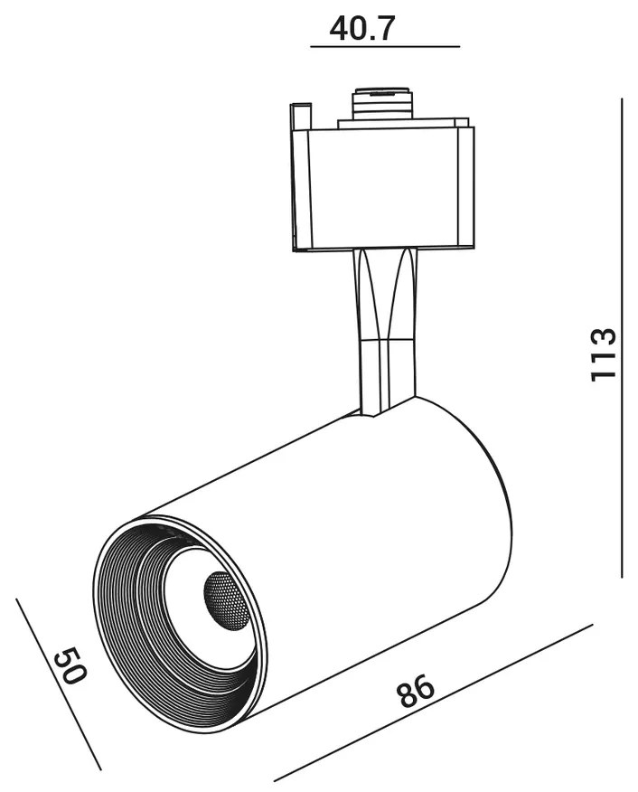 Spot Para Trilho Eletrificado 7W Led 3000K Ip20 Branco Bivolt Ø5X8,6X1... (Branco)