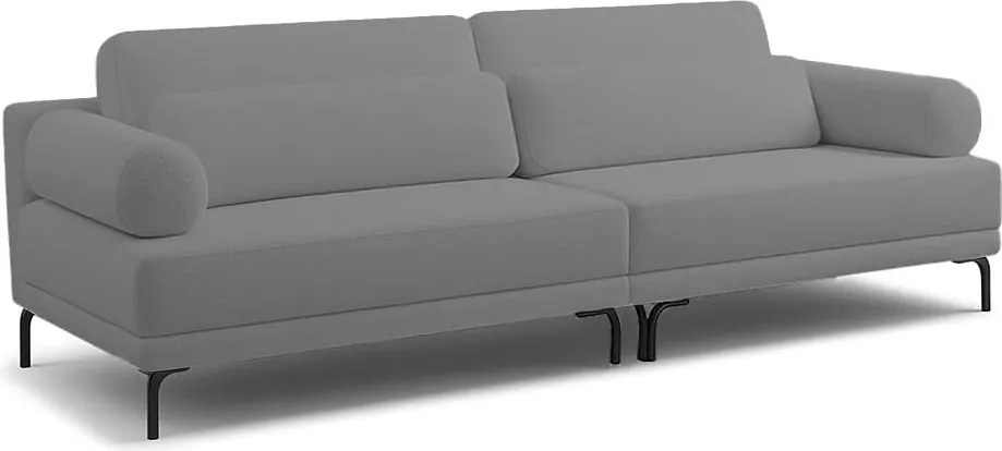 Sofá 3 Lugares Living 234cm Pé Ferro Romeu Bouclê Cinza Escuro K01 - D'Rossi