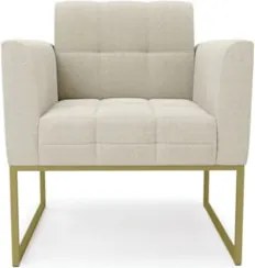 Namoradeira e 2 Poltronas Industrial Dourado Ana Bouclé Bege - Ibiza