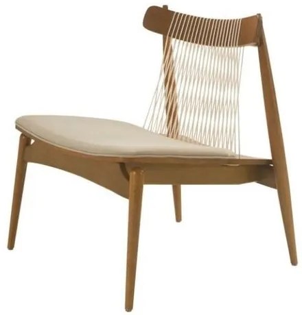 Poltrona Estofada Bernardi Madeira Maciça Amêndoa 67cm - 62251 Sun House