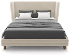 Cama Casal 140cm Com Cabeceira Many Z37 Veludo Bege - Mpozenato