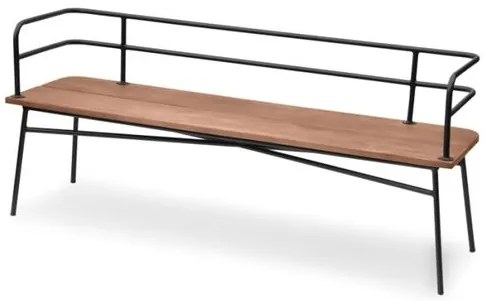 Banco Prisma Encosto Tampo Mel Base Preta 150cm - 56604 Sun House