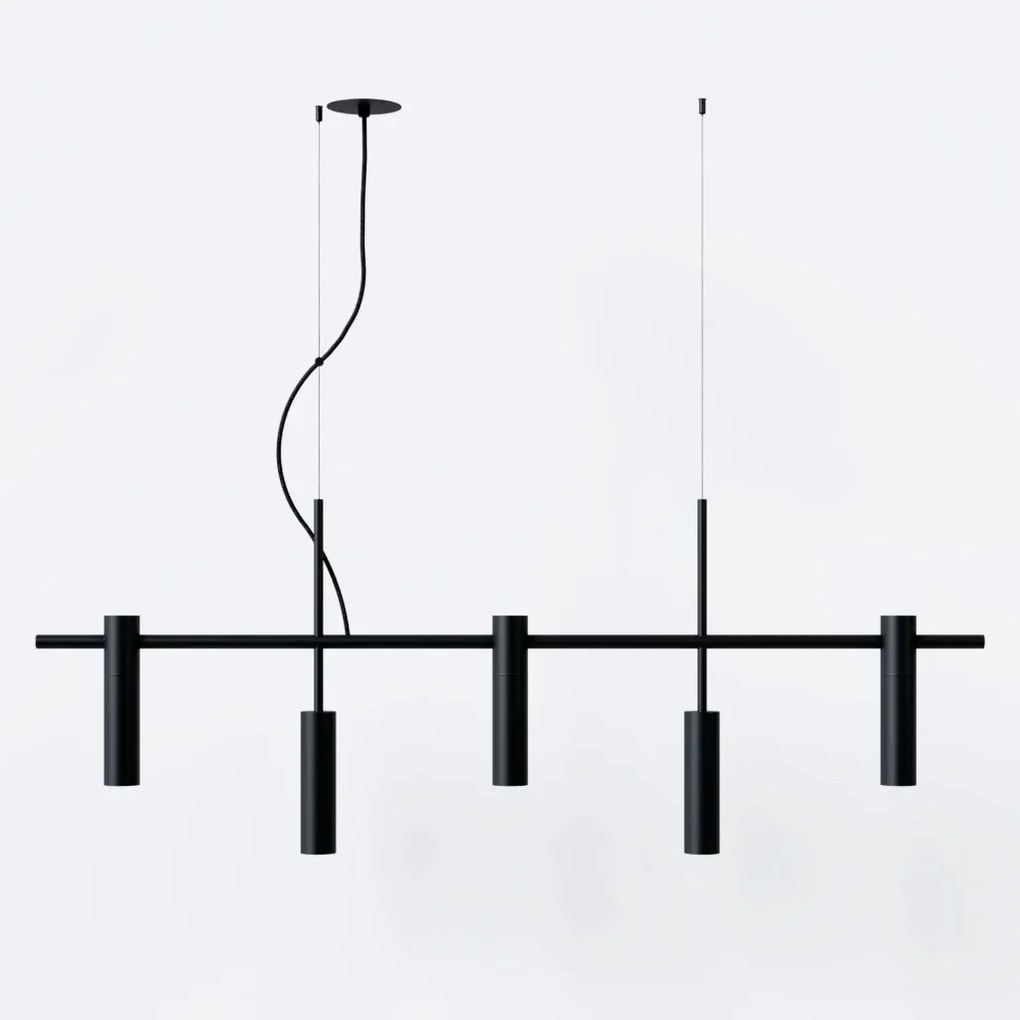 Pendente Retângular 101X3,8X36,5Cm Tubo Desalinhado Alumínio 5Xmr11 -... (PRETO)