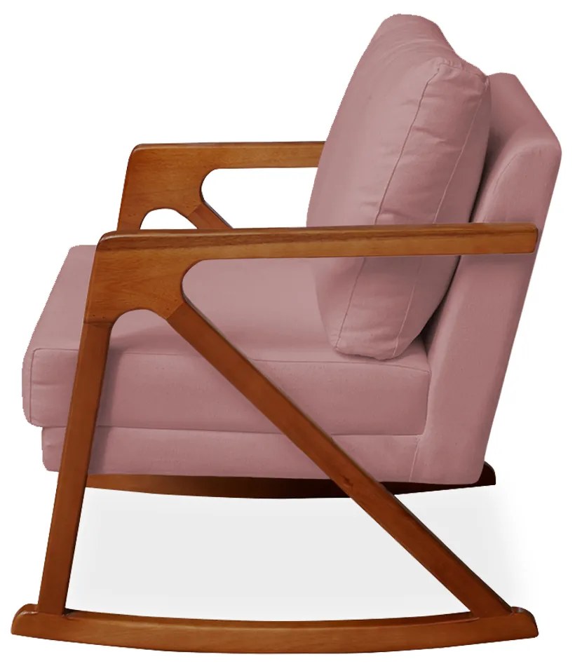 Poltrona Mona Amber Balanço Veludo Rose