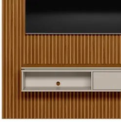 Painel Ripado para TV 75 Pol. com Bancada 180cm Premium Plus L06 Natur