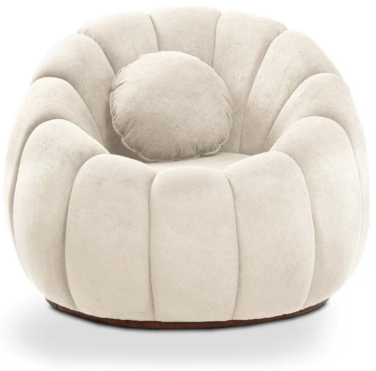 Poltrona Decorativa Orgânica Fixa Cloud Bouclê E03 - D'Rossi - Bege