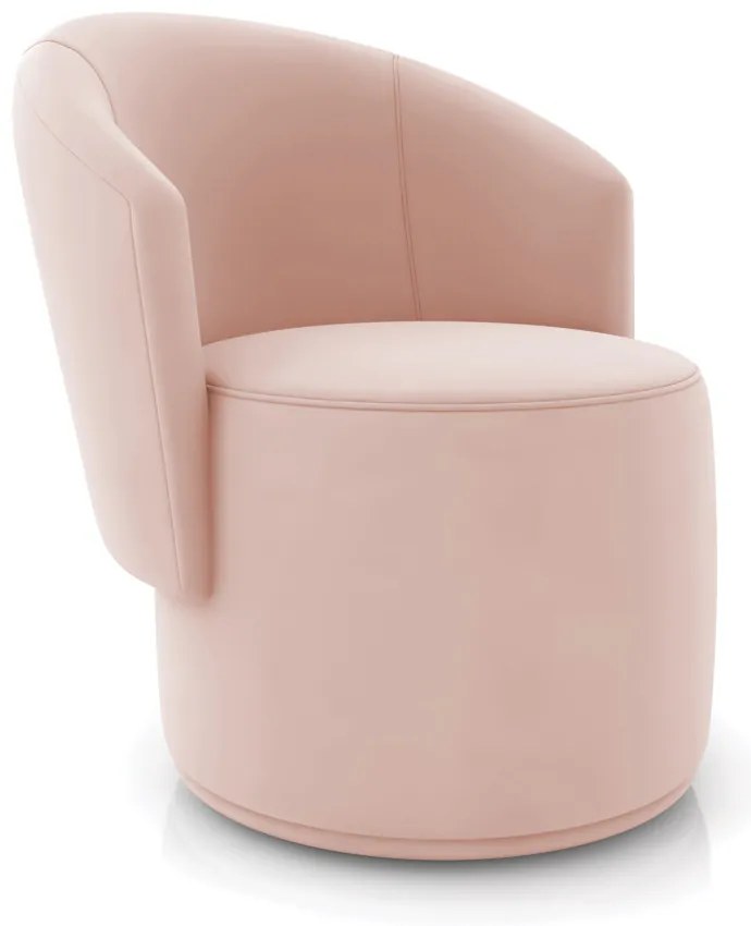 Poltrona Decorativa Orgânica Fixa para Sala Malu Veludo M11 - D'Rossi - Rose