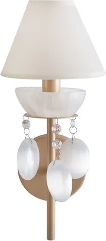Arandela Com Cupula Selenita E Metal Dourado Nouveau