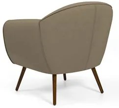 Poltrona Decorativa Nina Corano C-19 com Pés Palito Castanho - Domi