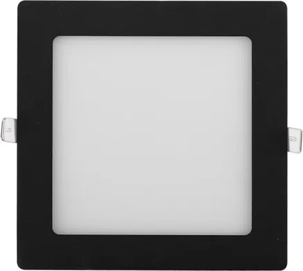 Plafon Led De Embutir Quadrado Preto 12W 6000K Moldura