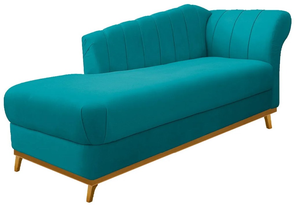 Recamier Vanessa 160cm Lado Esquerdo Suede Azul Turquesa - ADJ Decor