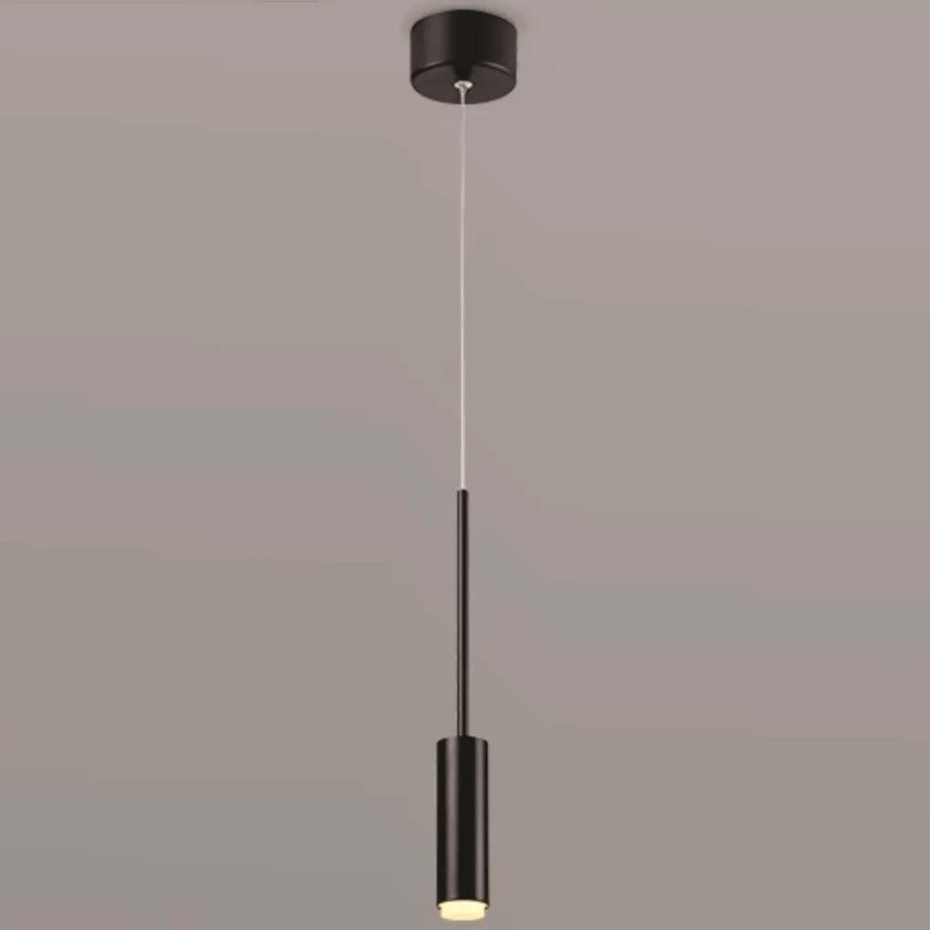 Pendente Match 7W Led 3000K Ip20 Preto Bivolt Ø4Cm | Opus Dn 37769 (Preto)