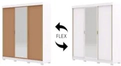Guarda Roupa Casal 200cm Com Espelho Porto Flex Branco/Camarim - Vila