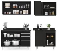 Armário de Cozinha Modulado de Canto Esquerdo 4 Peças CP47 Balcão com