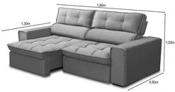 Sofá Retrátil Reclinável 3 Lugares 180cm Blanches F05 Veludo Prata - M