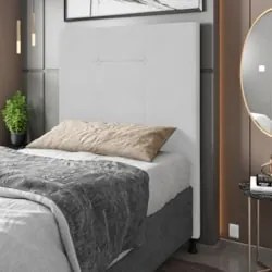 Cabeceira Cama Box Solteiro 90cm Safira Sintético Branco Z51 - Mpozena