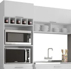 Armário de Cozinha CP04 Com Pia 100cm Pérola Z34 Branco     - Mpozenat