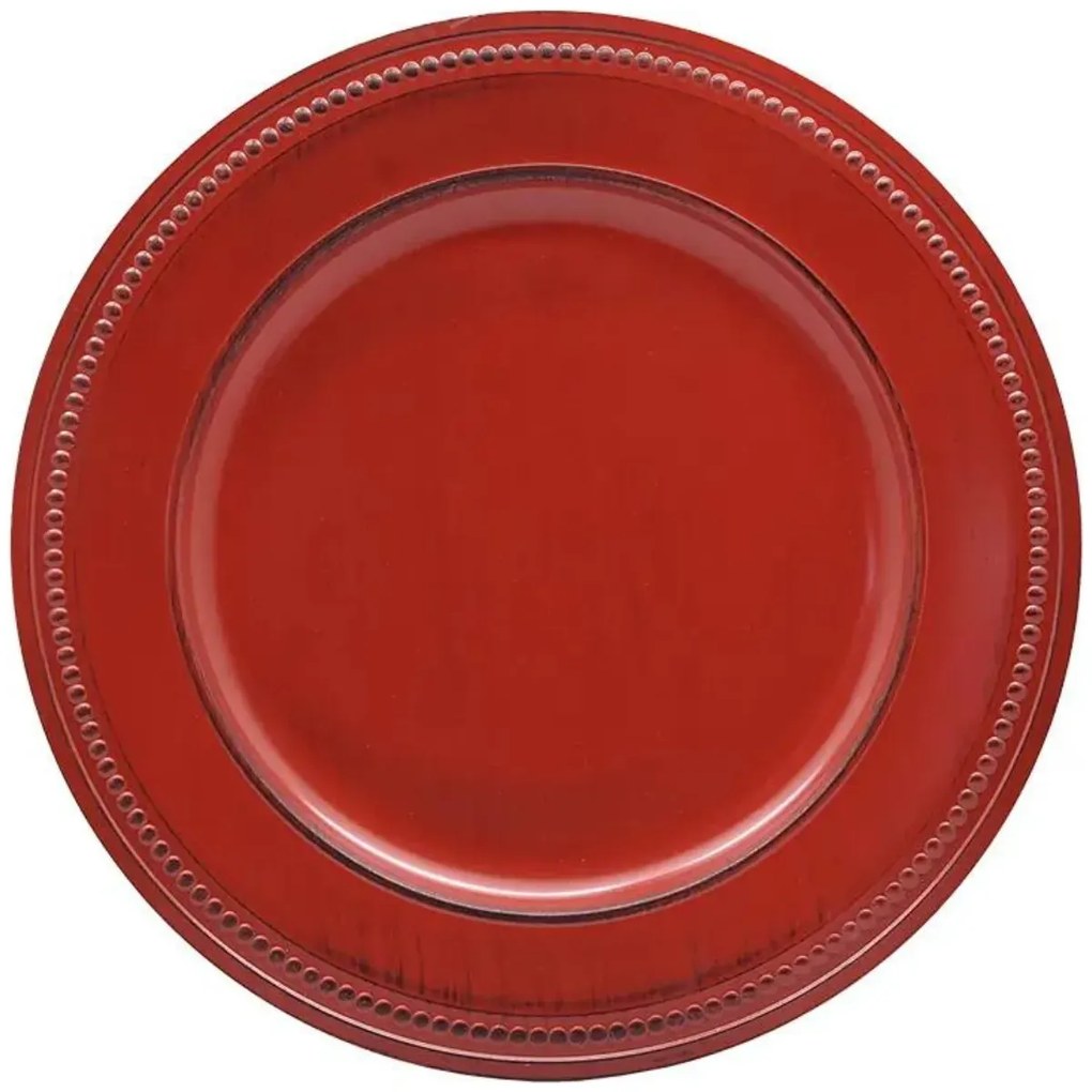 Sousplat 33Cm Vintage Vermelho - Paramount