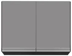 Armário Aéreo 80cm 2 Portas Califórnia Preto/Cinza - Lumil Móveis