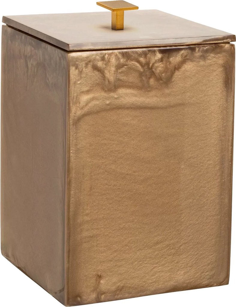 Lixeira de Piso Resina Champagne - Ouro Escovado  Ouro Escovado