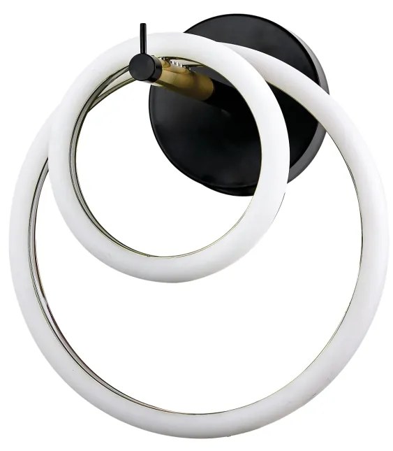 Arandela Ellos 02 Argolas Magnéticas 31X34X30Cm Led 20W 3000K Bivolt P... (Preto / Champanhe)