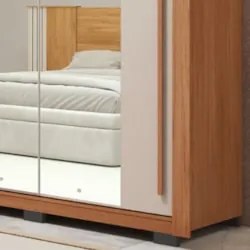 Guarda Roupa Casal 245cm Com Espelho Scipio Freijó/Off C01 - Mpozenato