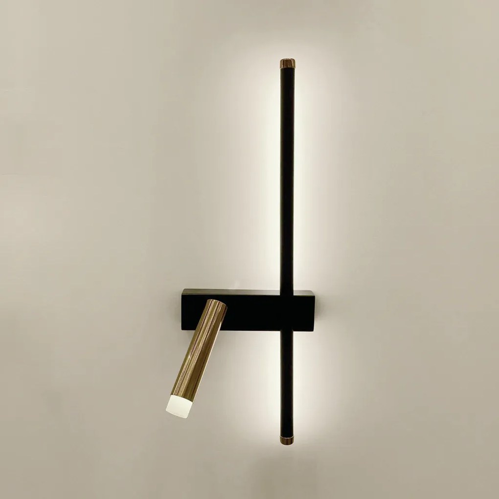 Arandela Let Esquerda 18X08X50,2Cm Led 18W - Usina 19776/500E (CB-M / CB-P - Cobre Metálico / Cobre Brilho Polído, 3000k)