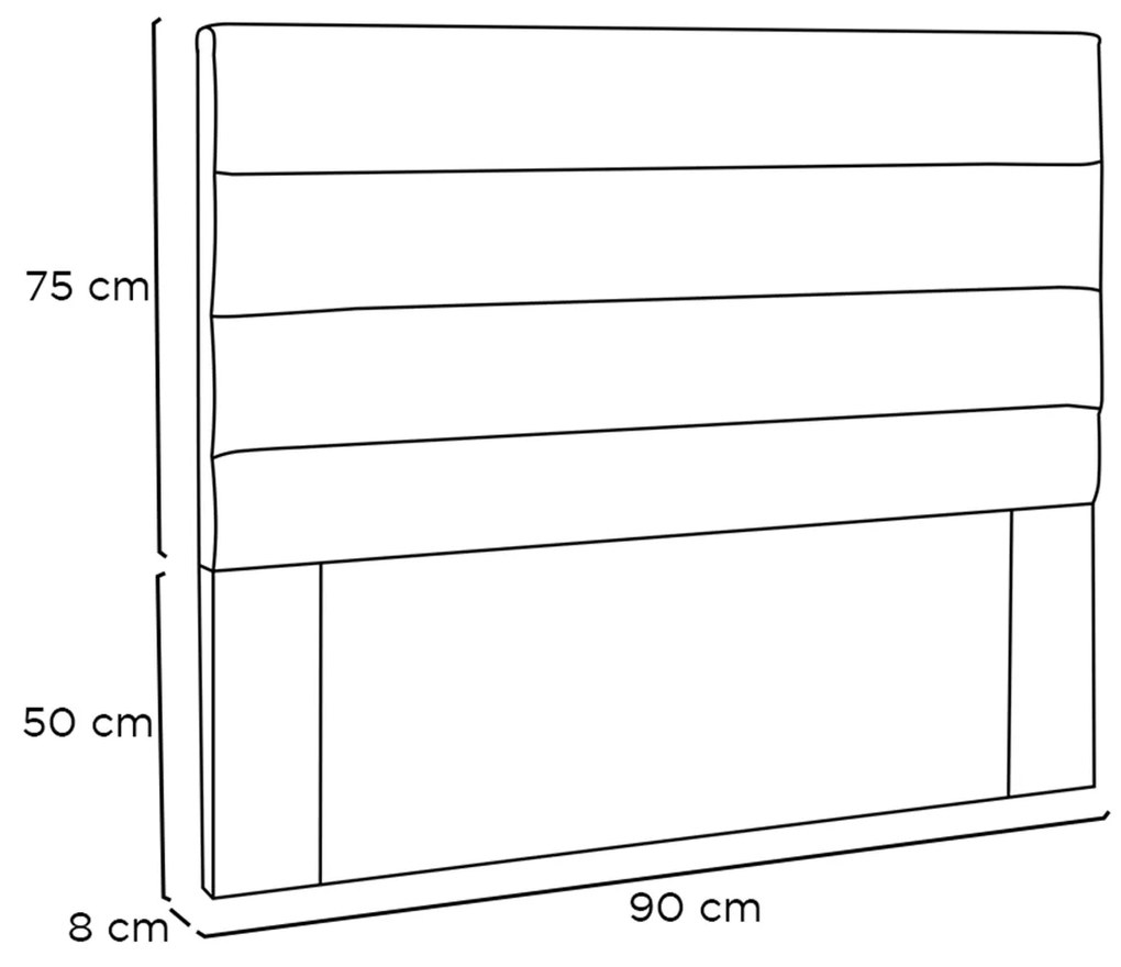 Cabeceira Estofada Nubia 90cm Solteiro Linho - ADJ Decor